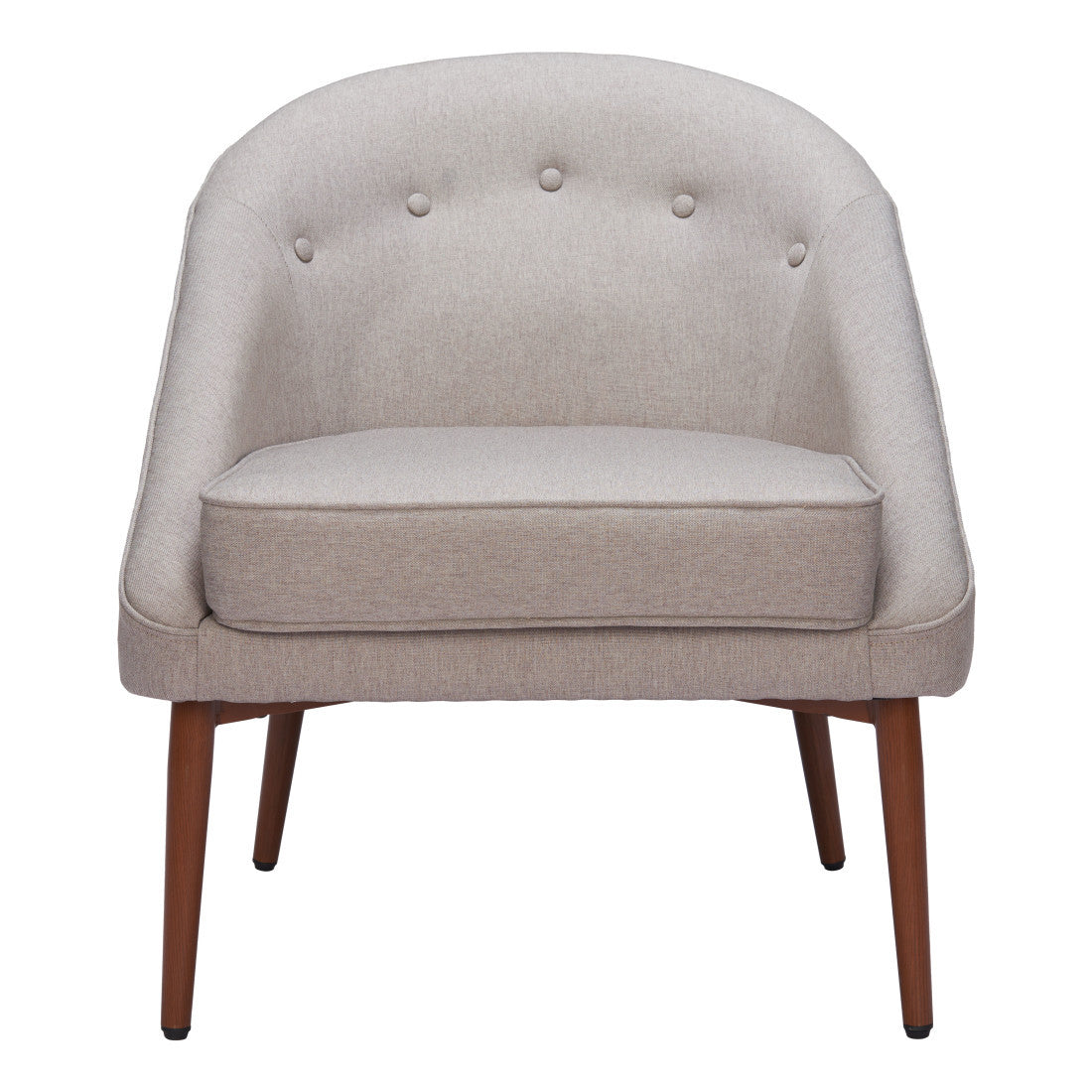 28" Gray And Brown Fabric And Upholstered Tufted Barrel Chair Homeroots Living Room