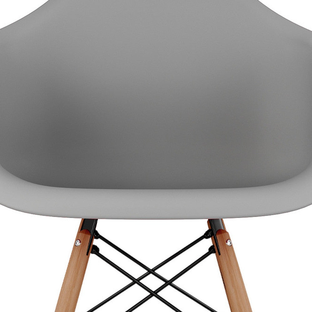 28" Gray And Brown Heavy Duty Plastic And Solid Wood Low Back Counter Height Bar Chair Homeroots Living Room