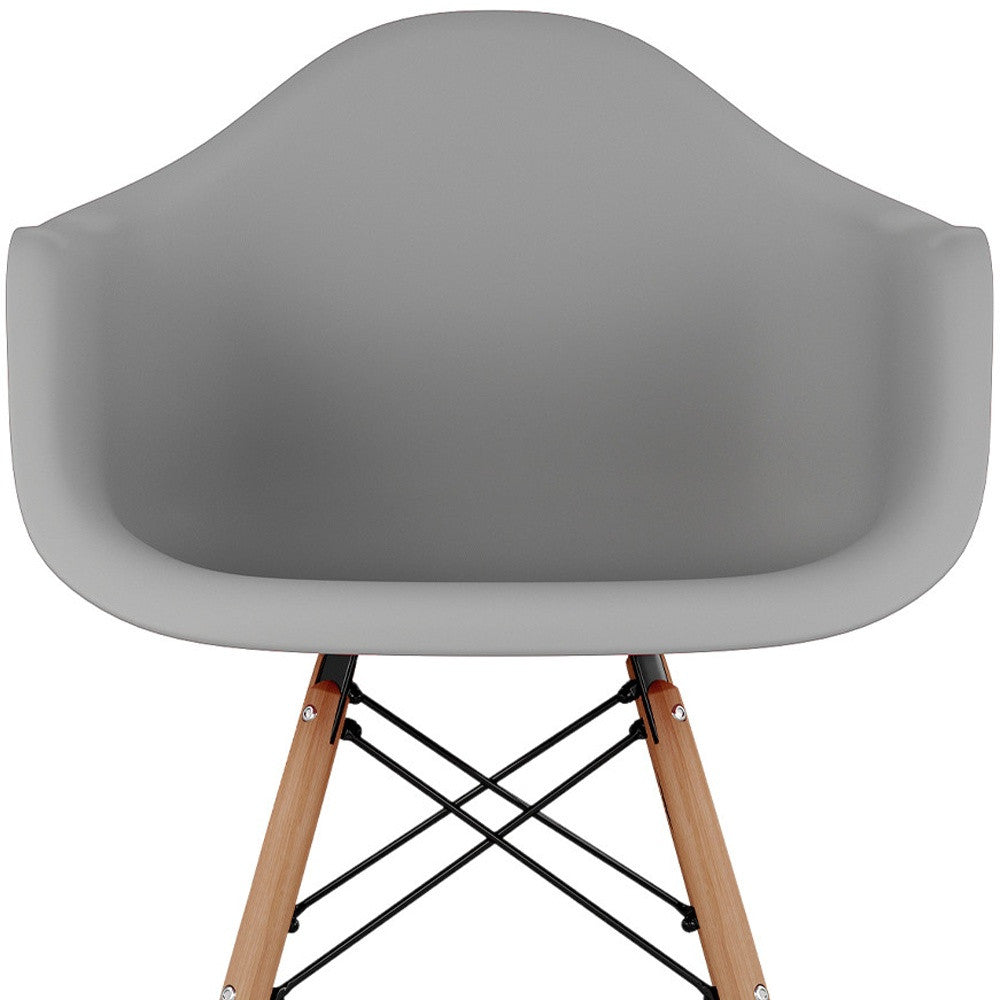 28" Gray And Brown Heavy Duty Plastic And Solid Wood Low Back Counter Height Bar Chair Homeroots Living Room
