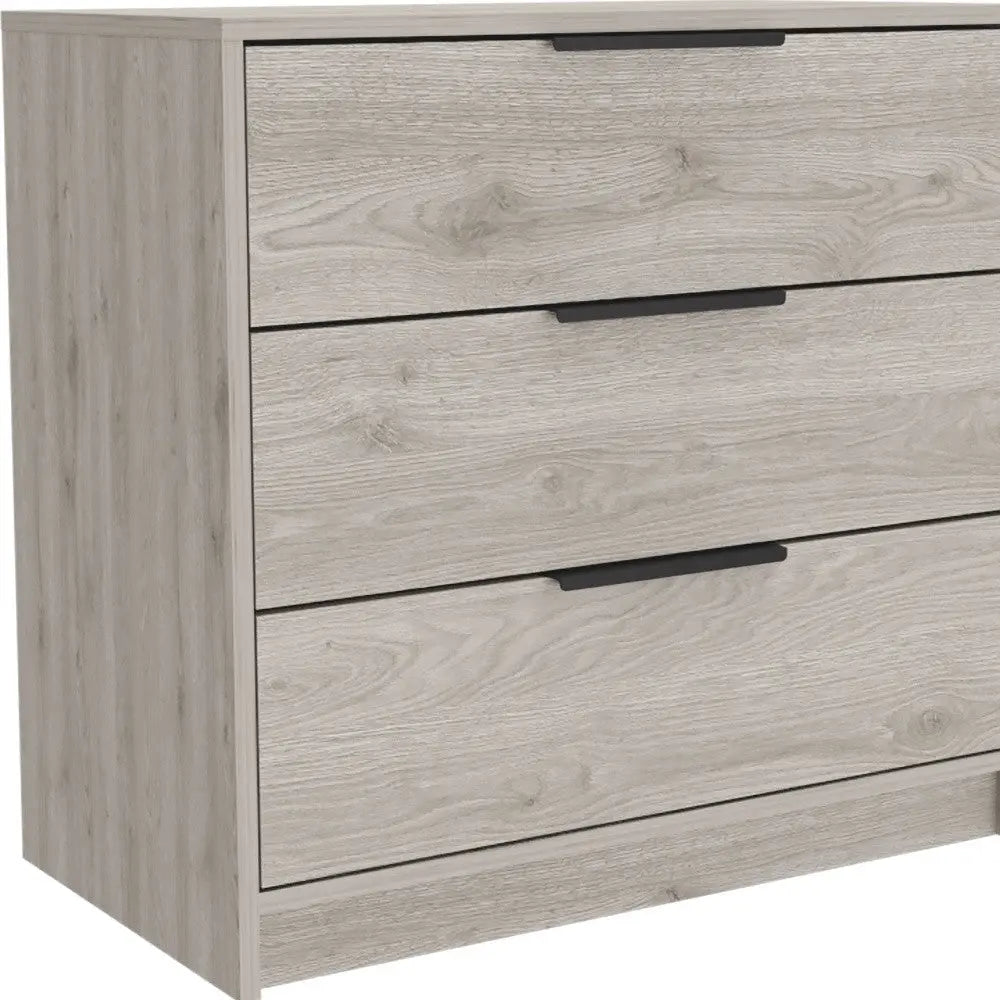 28" Light Gray Three Drawer Dresser Homeroots Bed & Bath