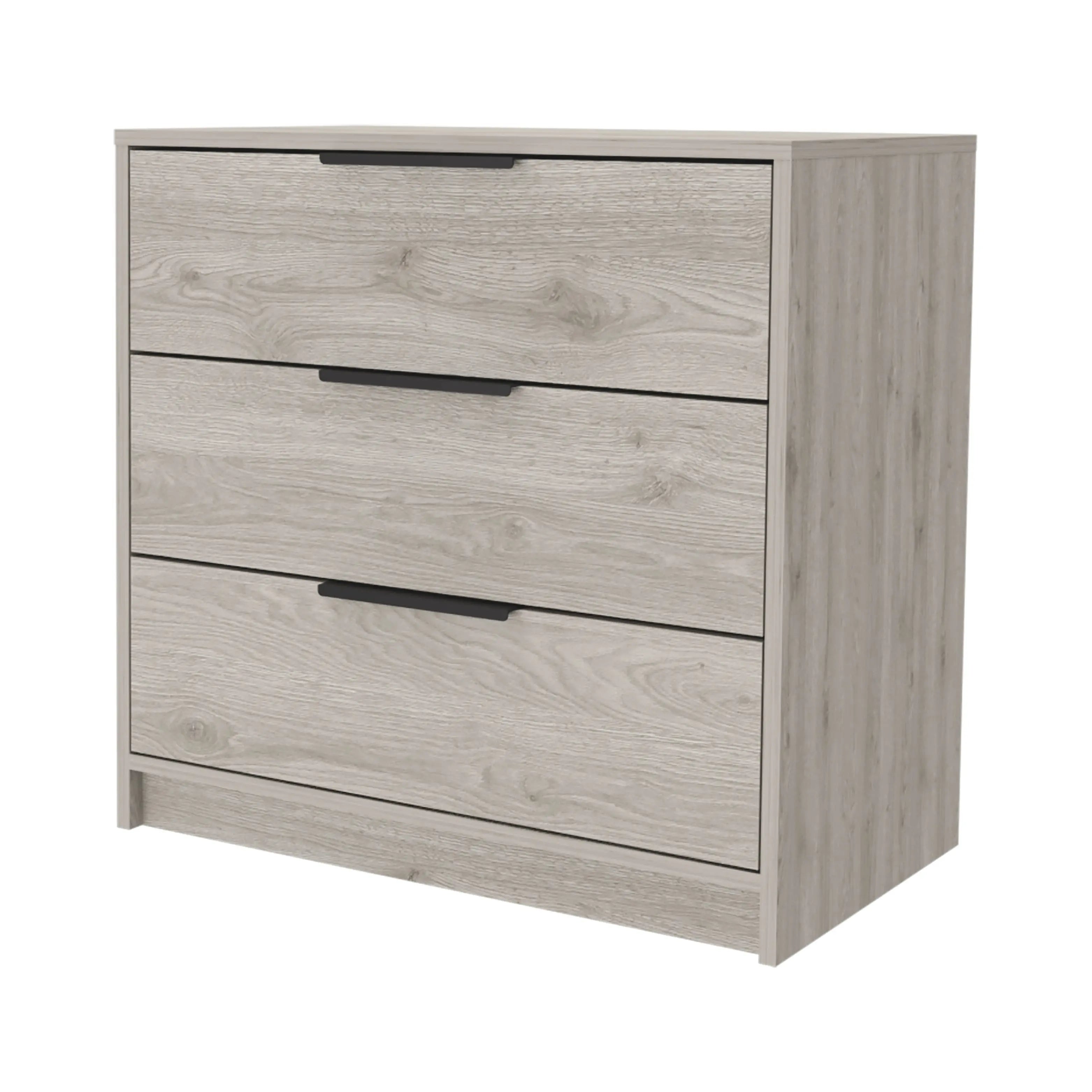 28" Light Gray Three Drawer Dresser Homeroots Bed & Bath