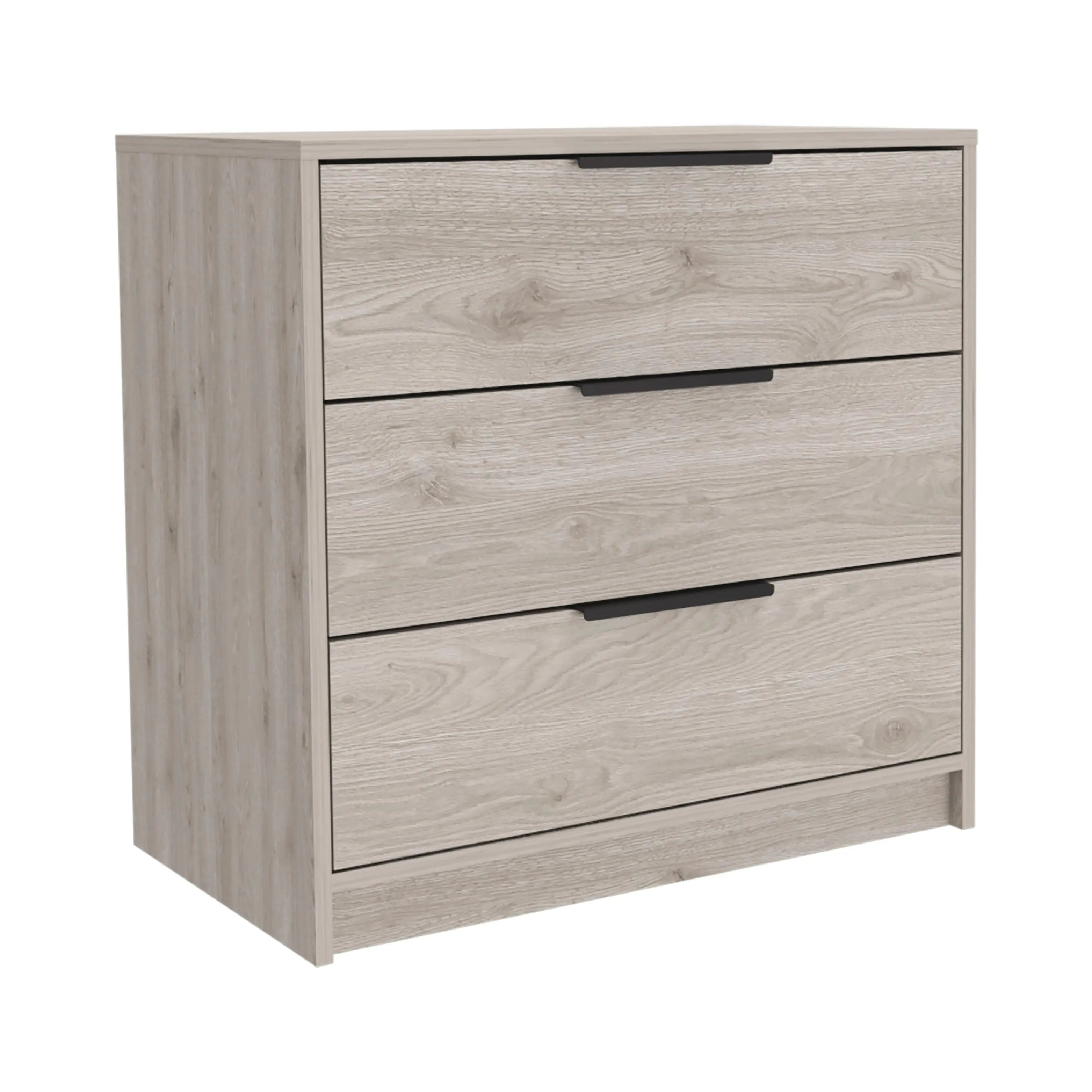 28" Light Gray Three Drawer Dresser Homeroots Bed & Bath