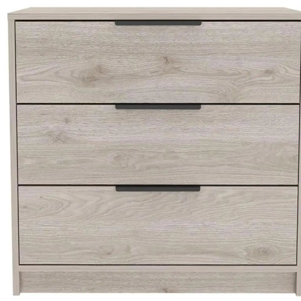 28" Light Gray Wood Three Drawer Dresser Homeroots Bed & Bath