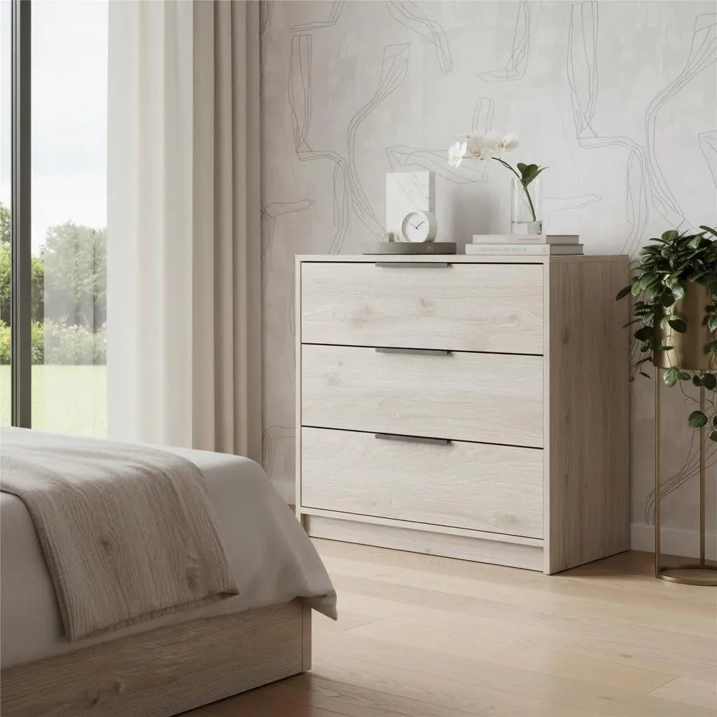 28" Light Gray Wood Three Drawer Dresser Homeroots Bed & Bath