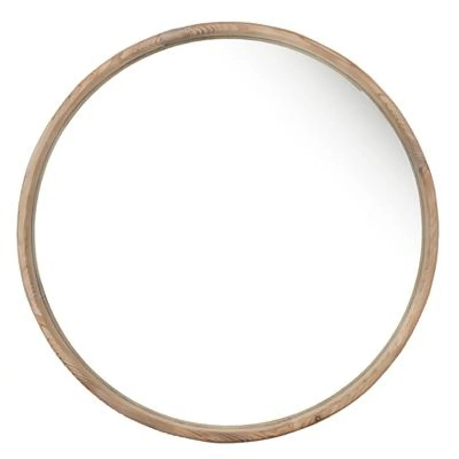 28" Natural Rustic Brown Wood Frame Round Wall Mounted Accent Mirror Homeroots Bed & Bath