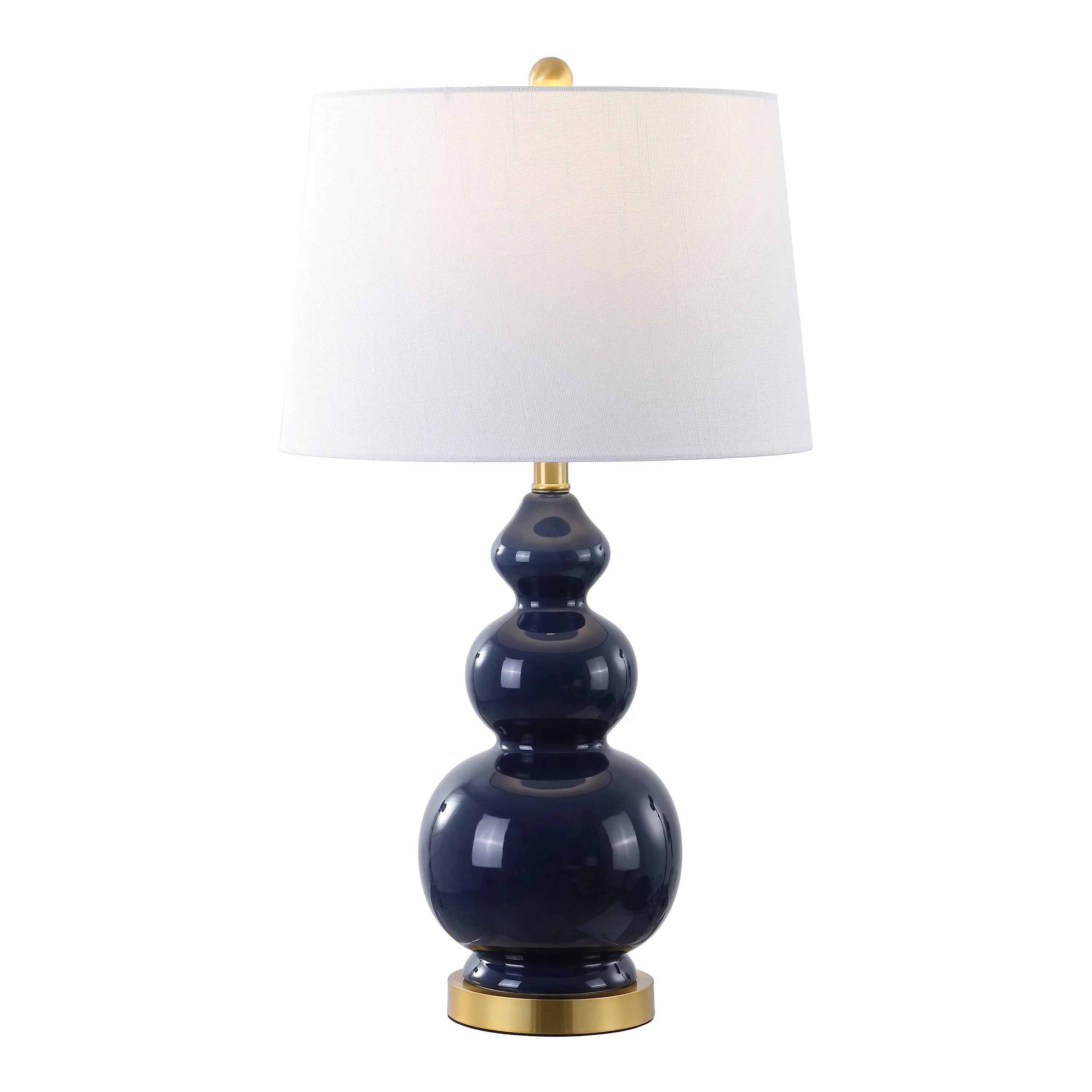 28" Navy Blue And Gold Novelty Table Lamp With Empire Shade Homeroots Lighting