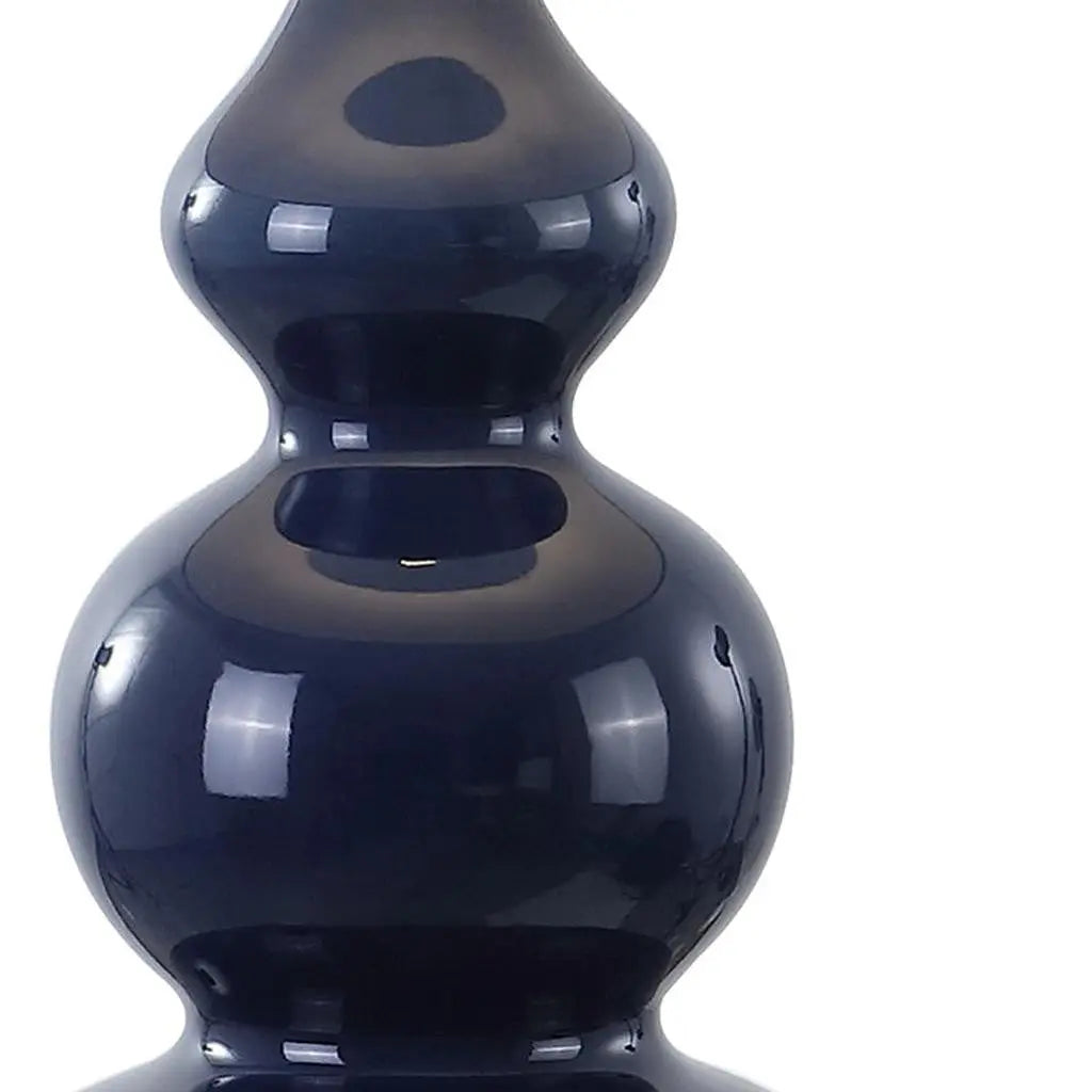 28" Navy Blue And Gold Novelty Table Lamp With Empire Shade Homeroots Lighting