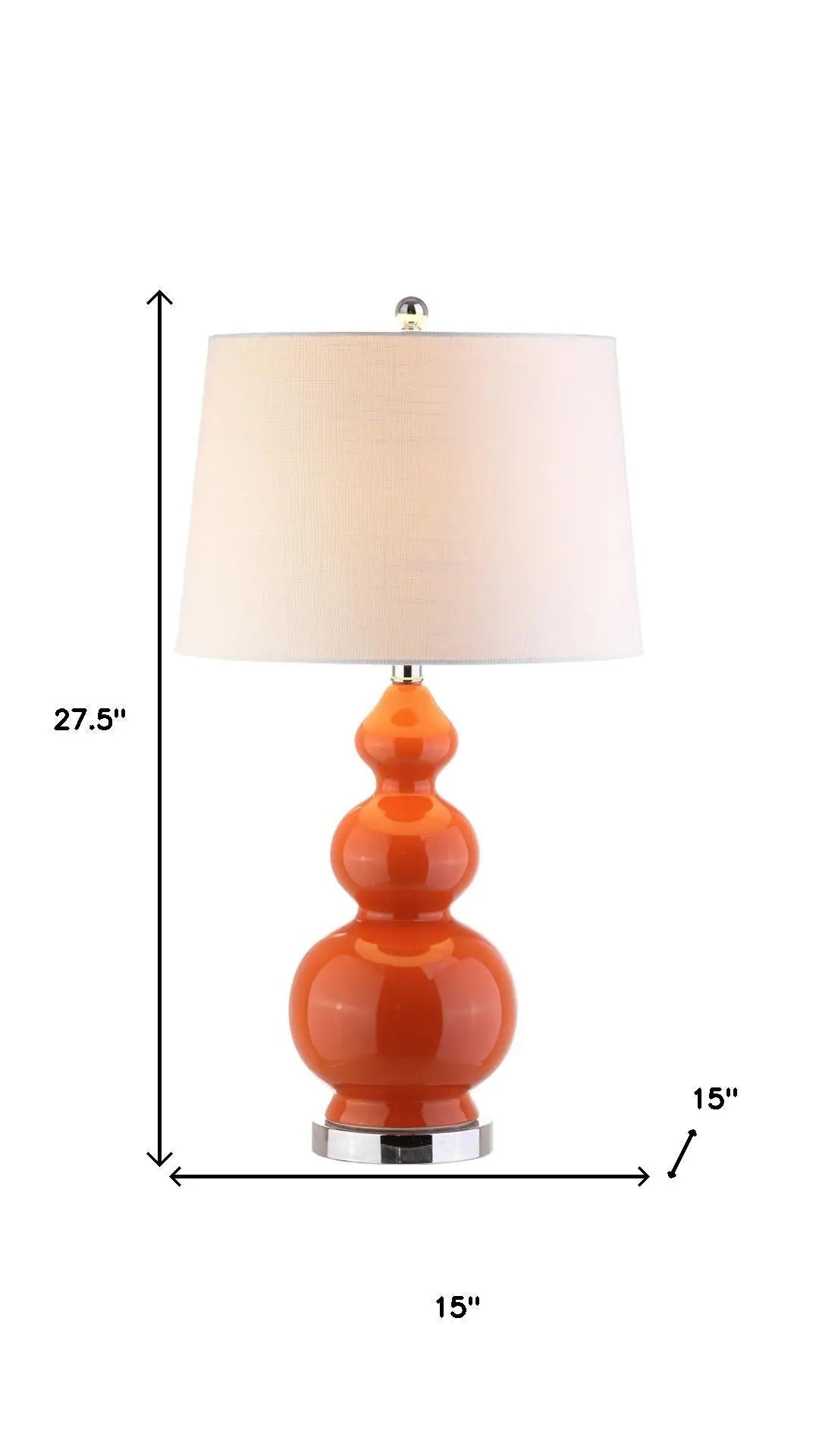 28" Orange And Silver Novelty Table Lamp With Drum Shade Homeroots Lighting