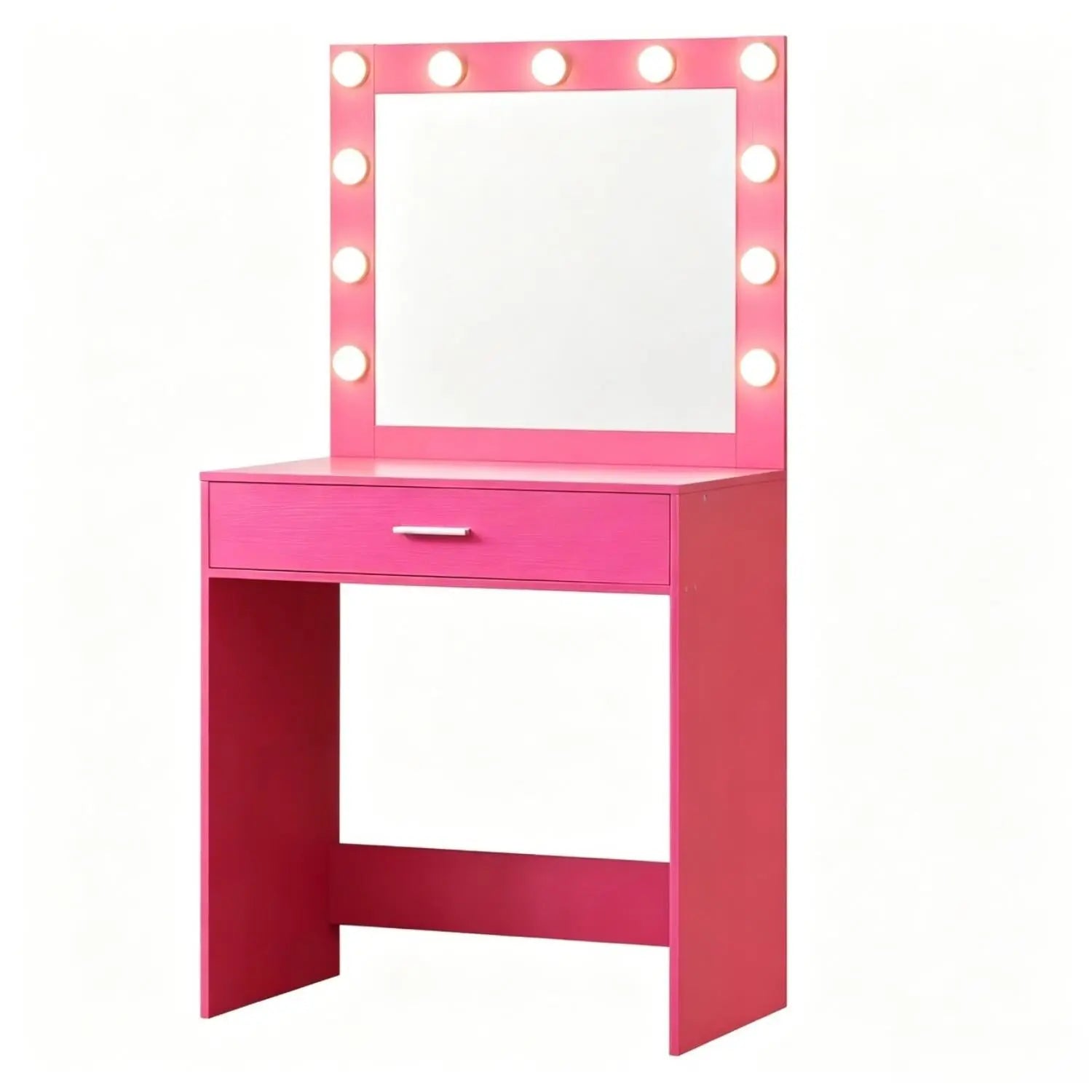 28" Pink Wood Mirrored Vanity Table Homeroots Living Room