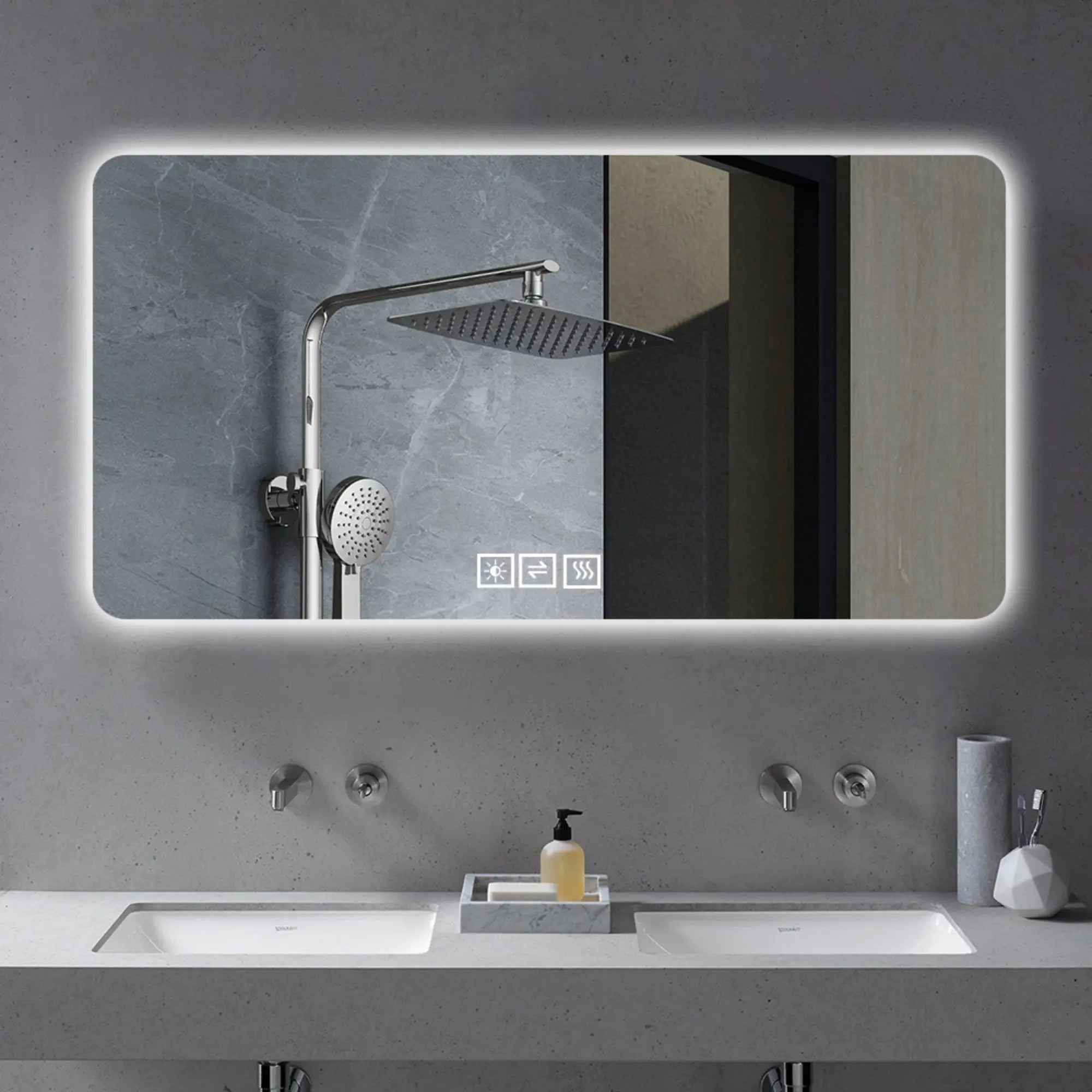 28" Silver Lighted Frameless Bathroom Vanity Mirror Homeroots Bed & Bath