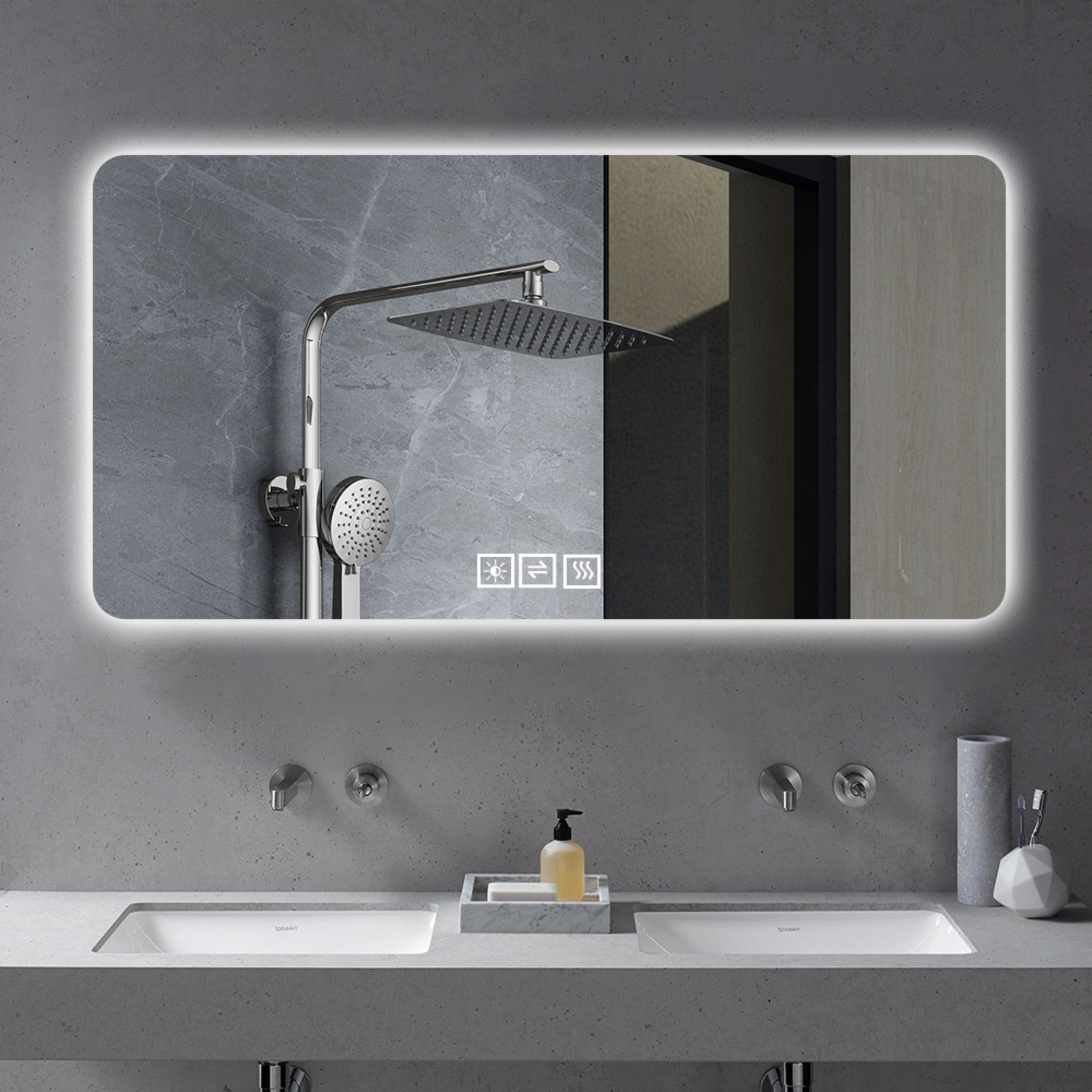 28" Silver Lighted Frameless Bathroom Vanity Mirror Homeroots Bed & Bath