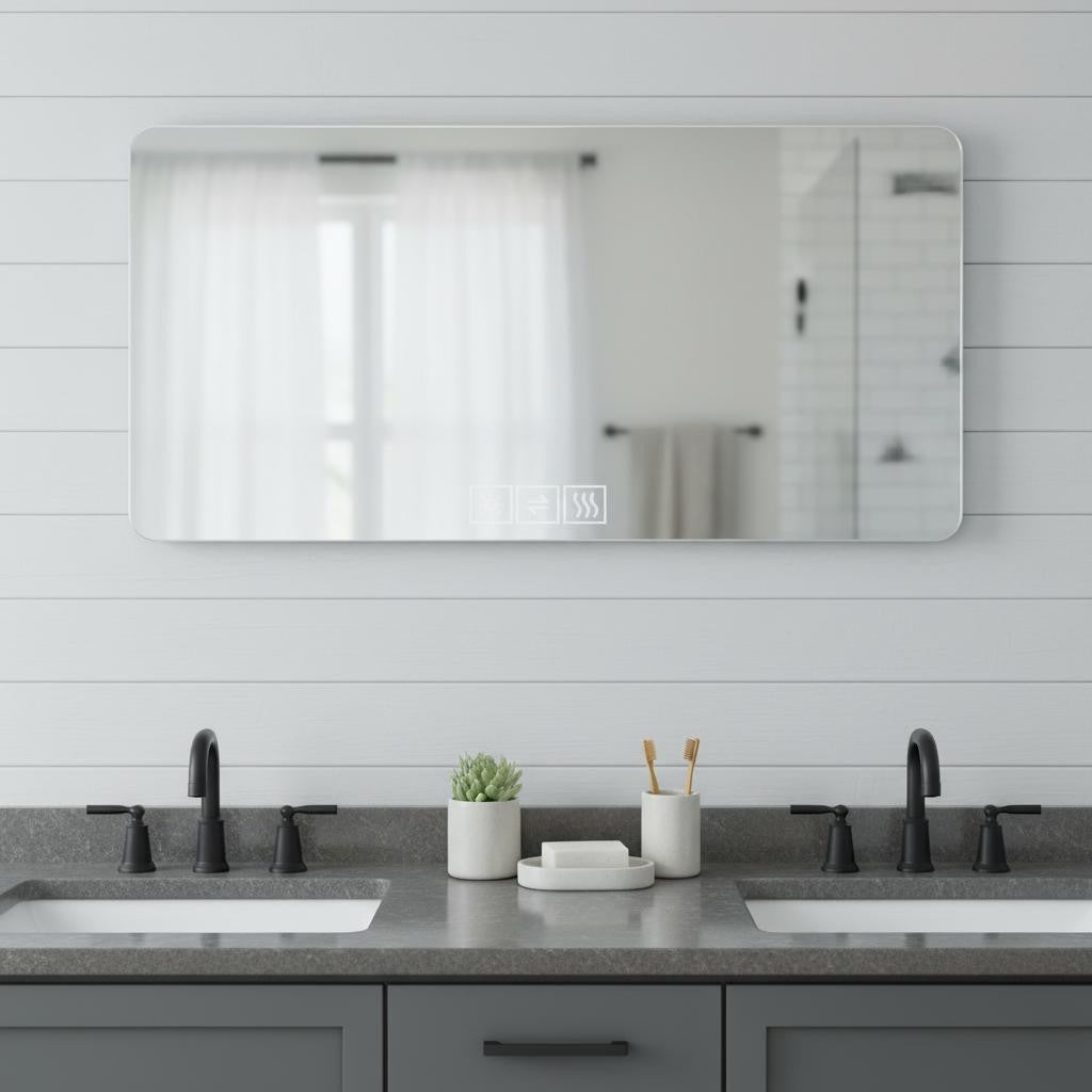 28" Silver Lighted Frameless Bathroom Vanity Mirror Homeroots Bed & Bath