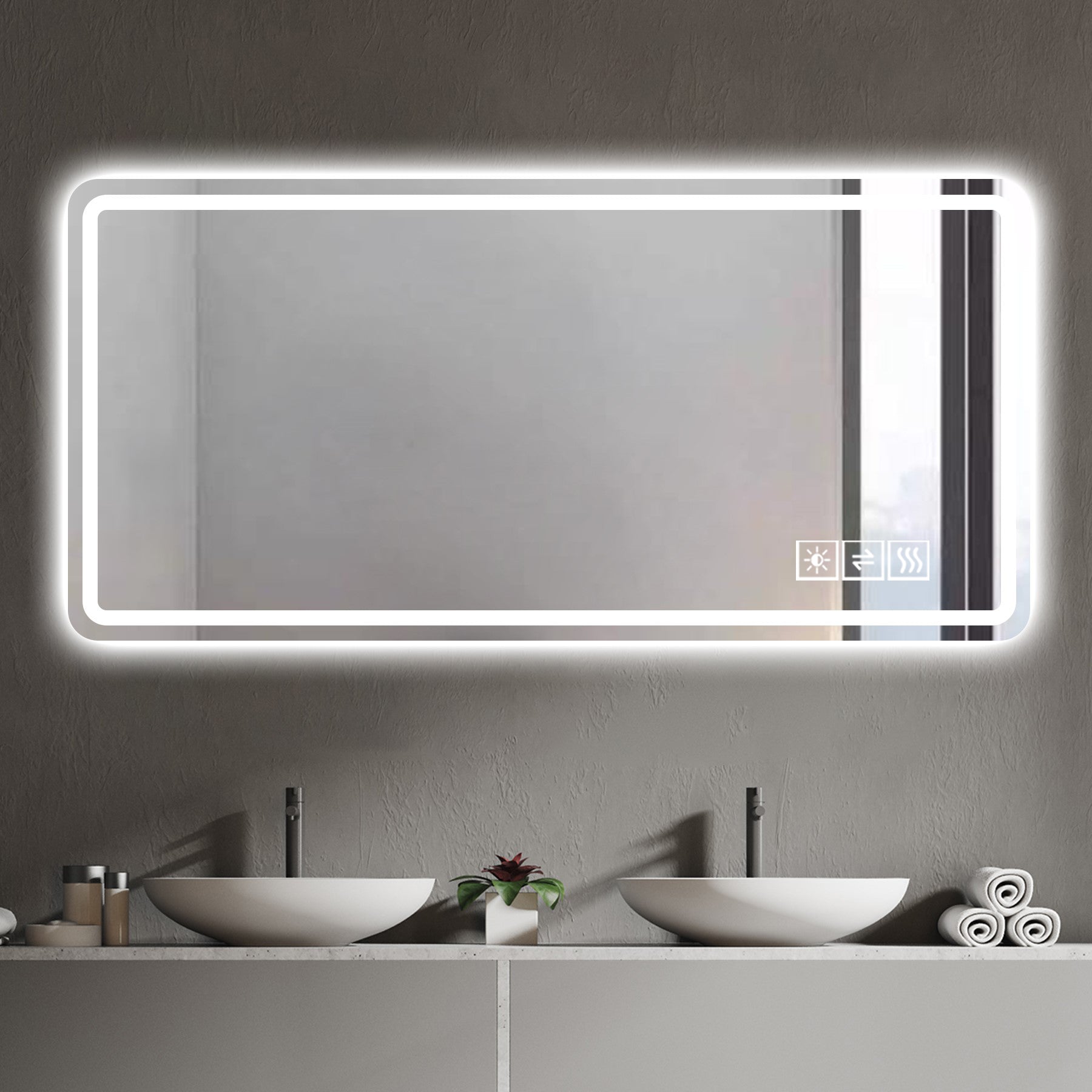 28" Silver Lighted Frameless Bathroom Vanity Mirror Homeroots Bed & Bath