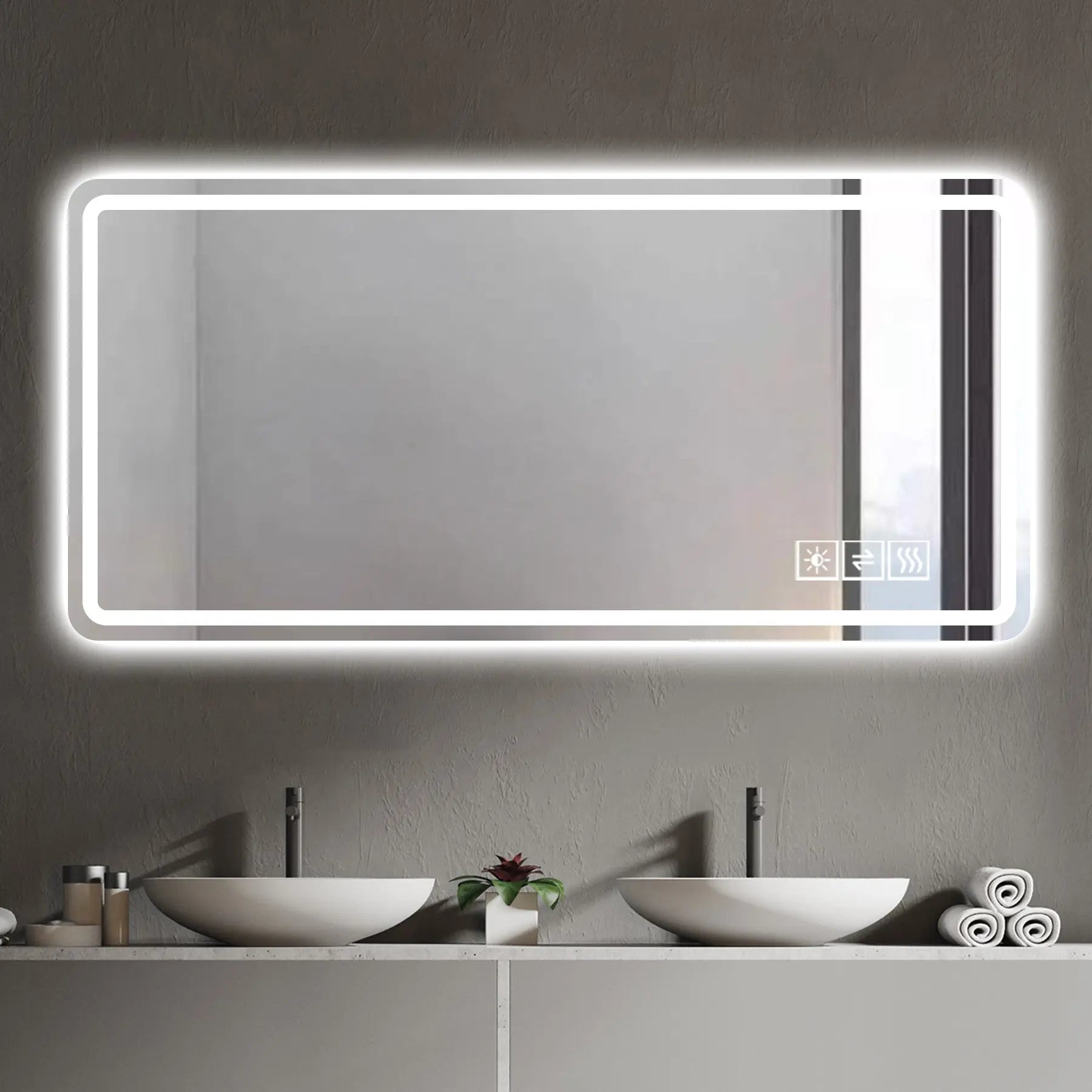28" Silver Lighted Frameless Bathroom Vanity Mirror Homeroots Bed & Bath