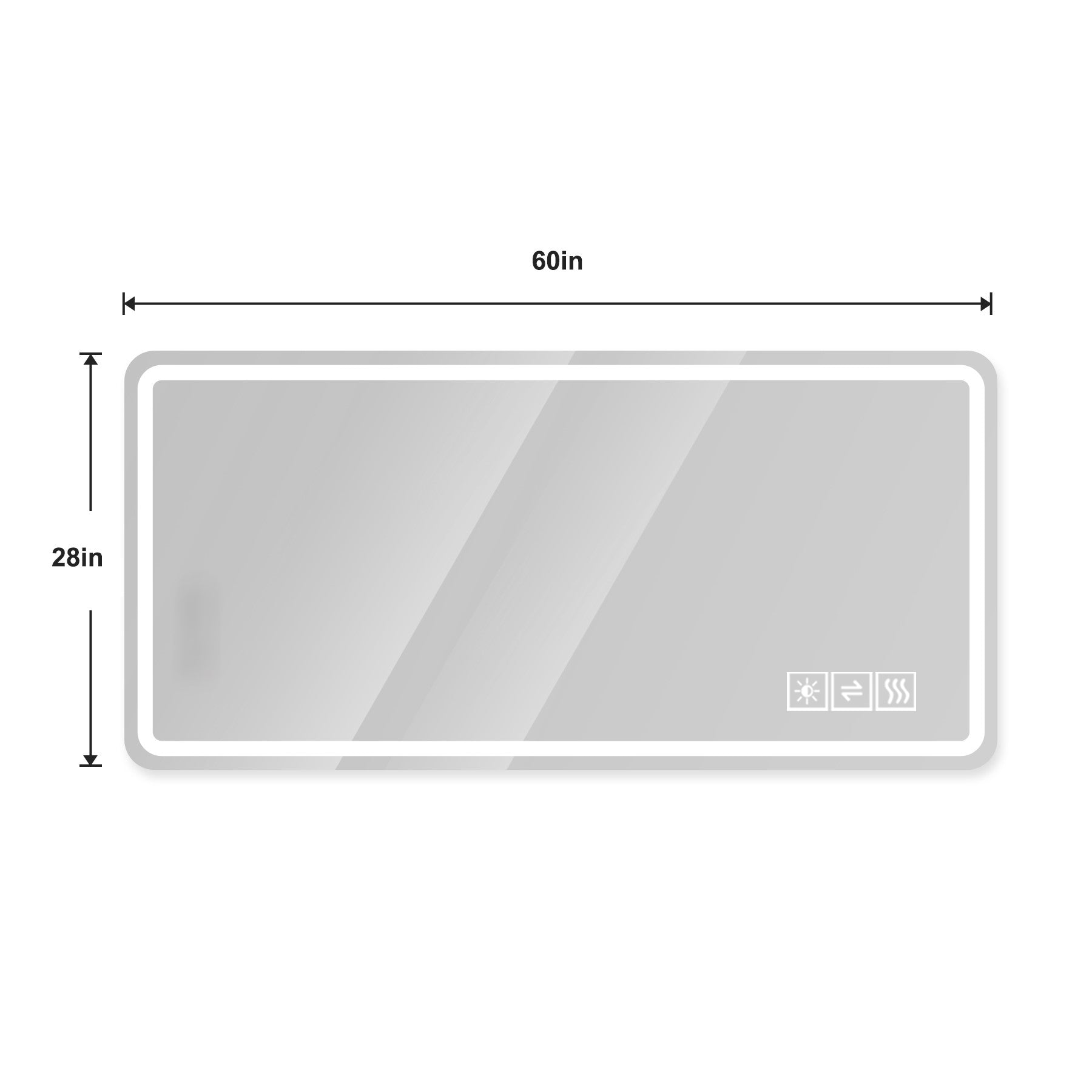 28" Silver Lighted Frameless Bathroom Vanity Mirror Homeroots Bed & Bath
