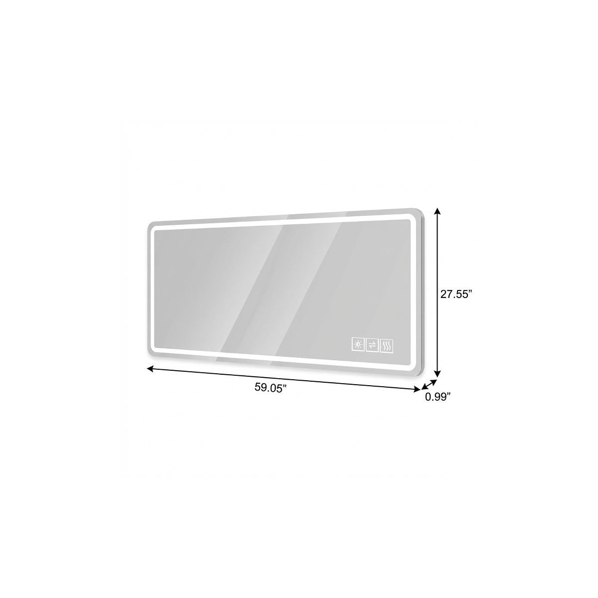28" Silver Lighted Frameless Bathroom Vanity Mirror Homeroots Bed & Bath