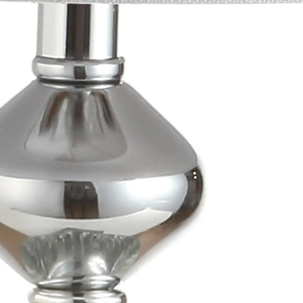 28" Silver Table Lamp With Drum Shade Homeroots Lighting