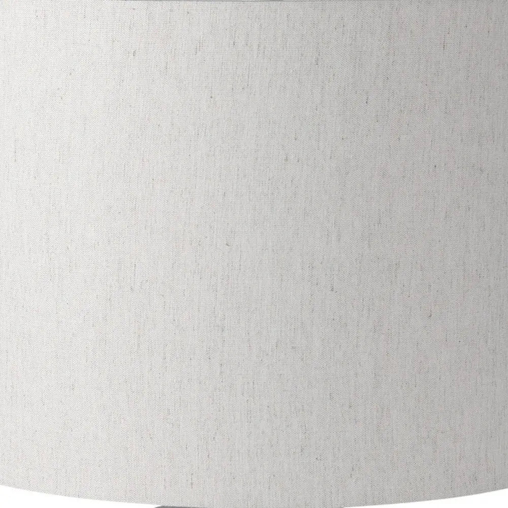 28" White Round Bedside Lamp With Drum Shade Homeroots Lighting
