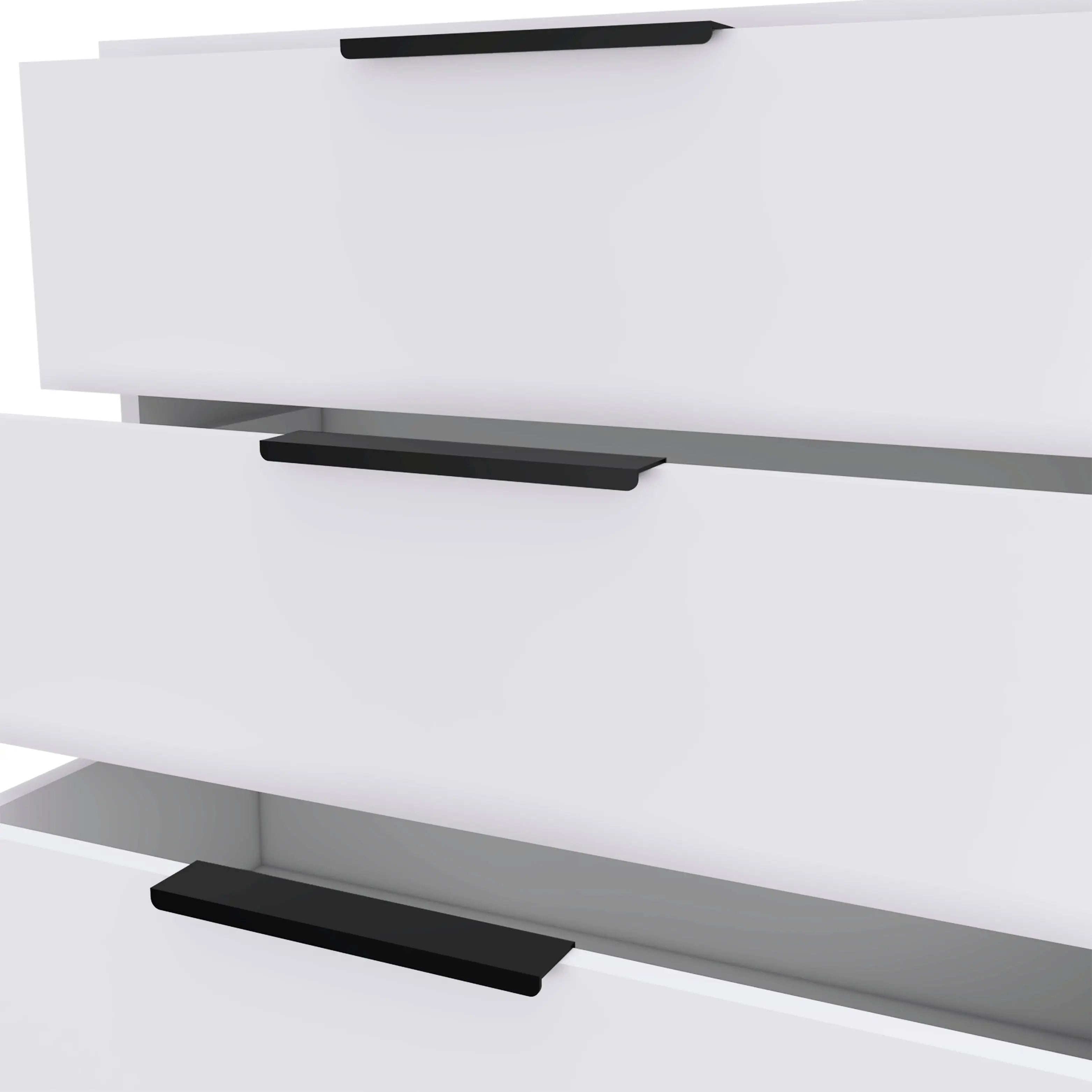 28" White Three Drawer Dresser Homeroots Bed & Bath
