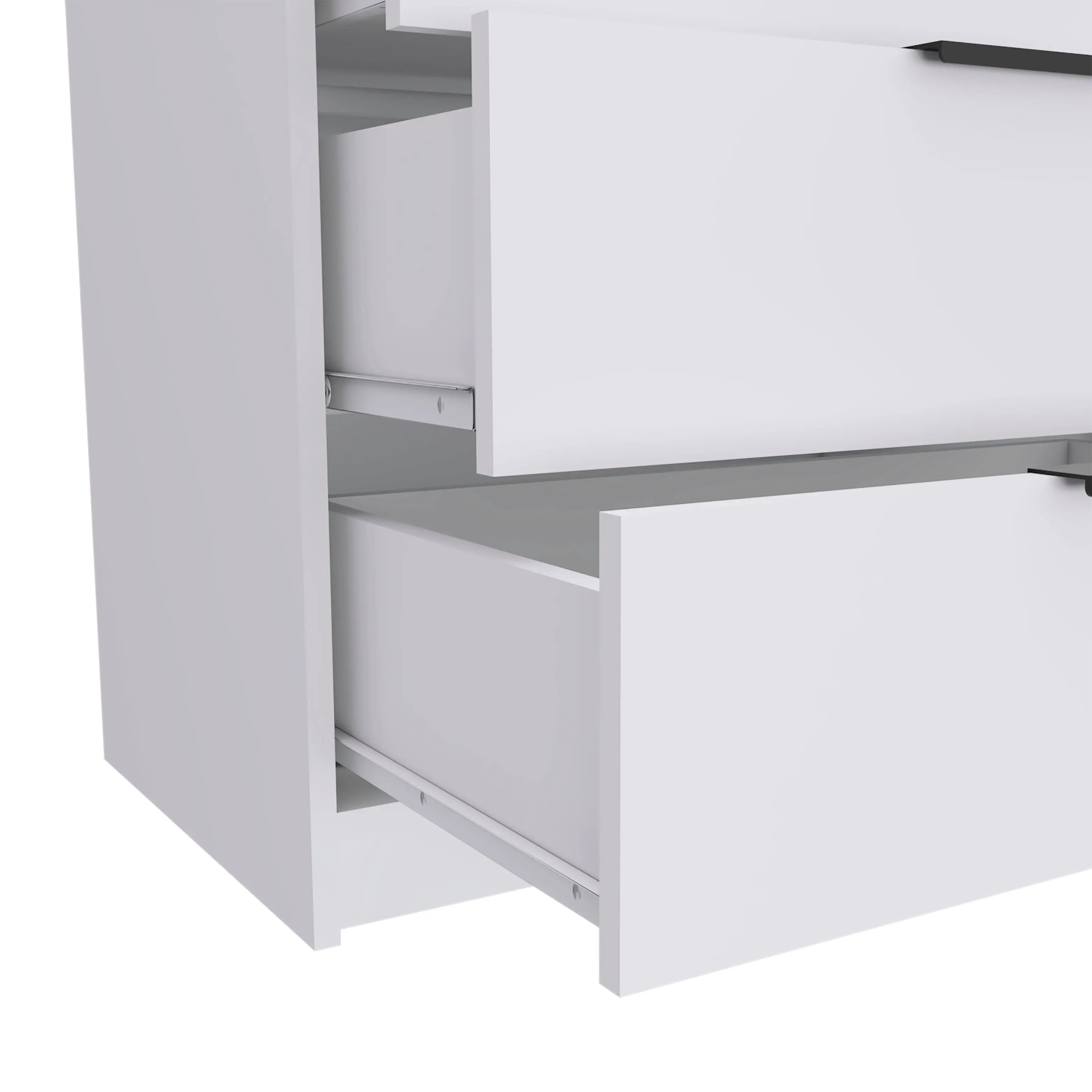 28" White Three Drawer Dresser Homeroots Bed & Bath