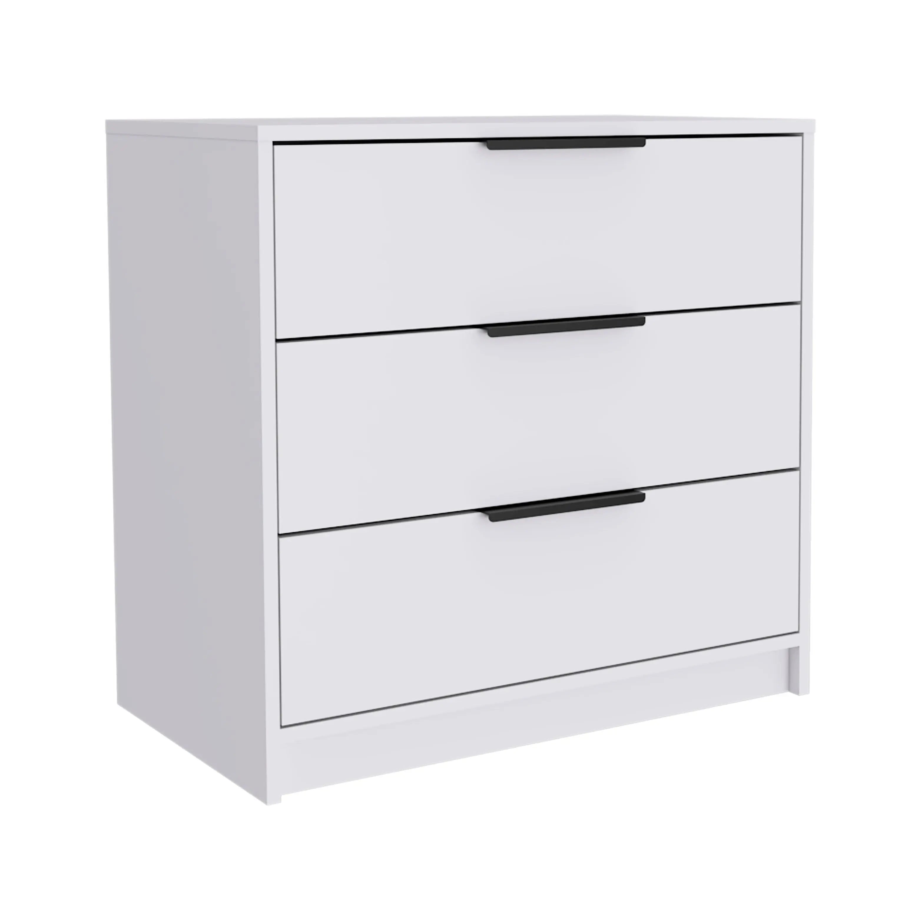 28" White Three Drawer Dresser Homeroots Bed & Bath