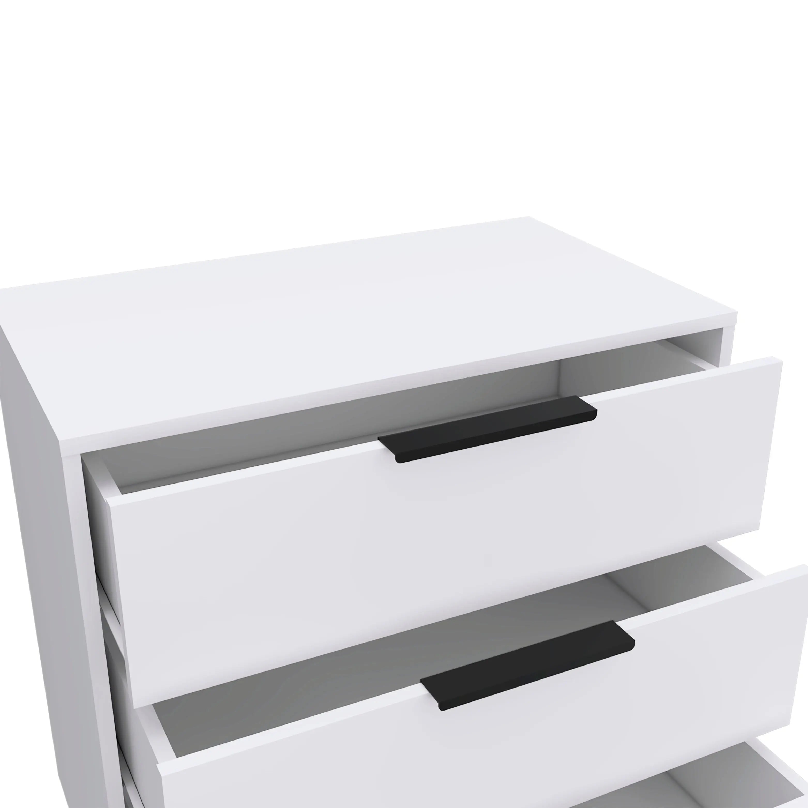 28" White Three Drawer Dresser Homeroots Bed & Bath