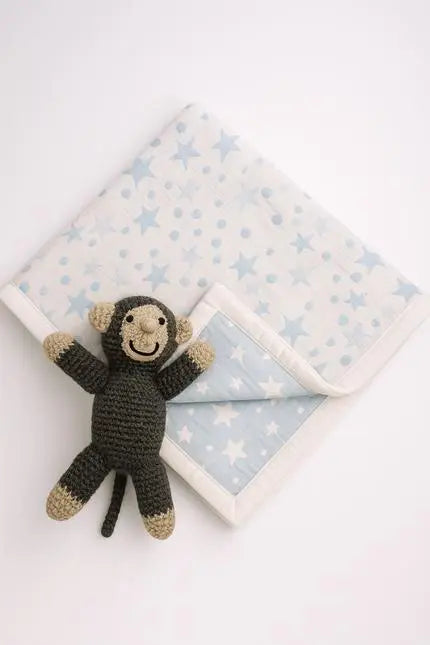 28" X 36" Blue And White Cotton Polka Dots Baby Blanket Homeroots Home Decor
