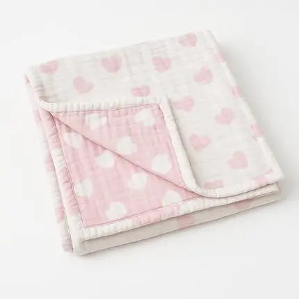 28" X 36" Pink And White Cotton Abstract Baby Blanket Homeroots Home Decor
