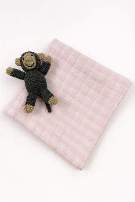 28" X 36" Pink And White Cotton Gingham Baby Blanket Homeroots Home Decor