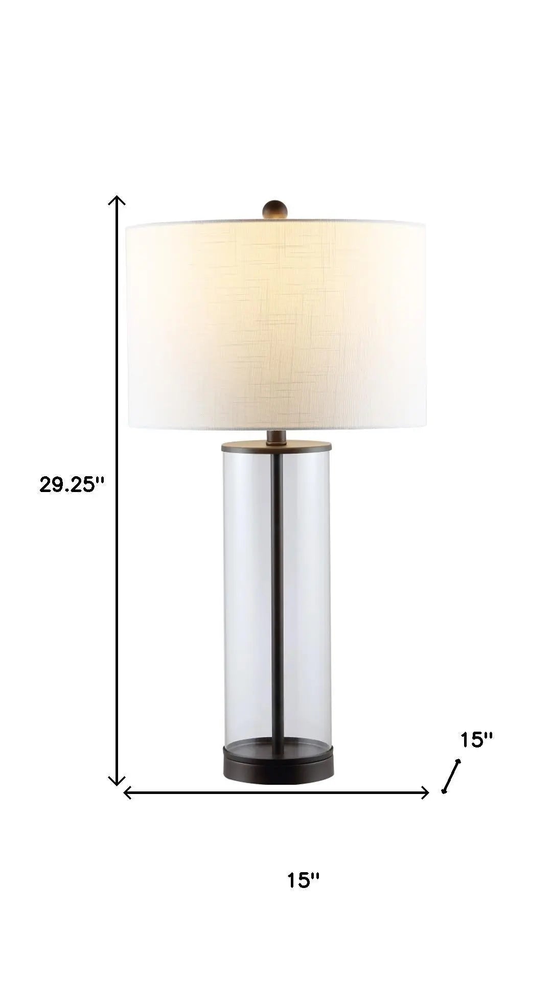 29" Antiqued Bronze Table Lamp With Drum Shade Homeroots Lighting