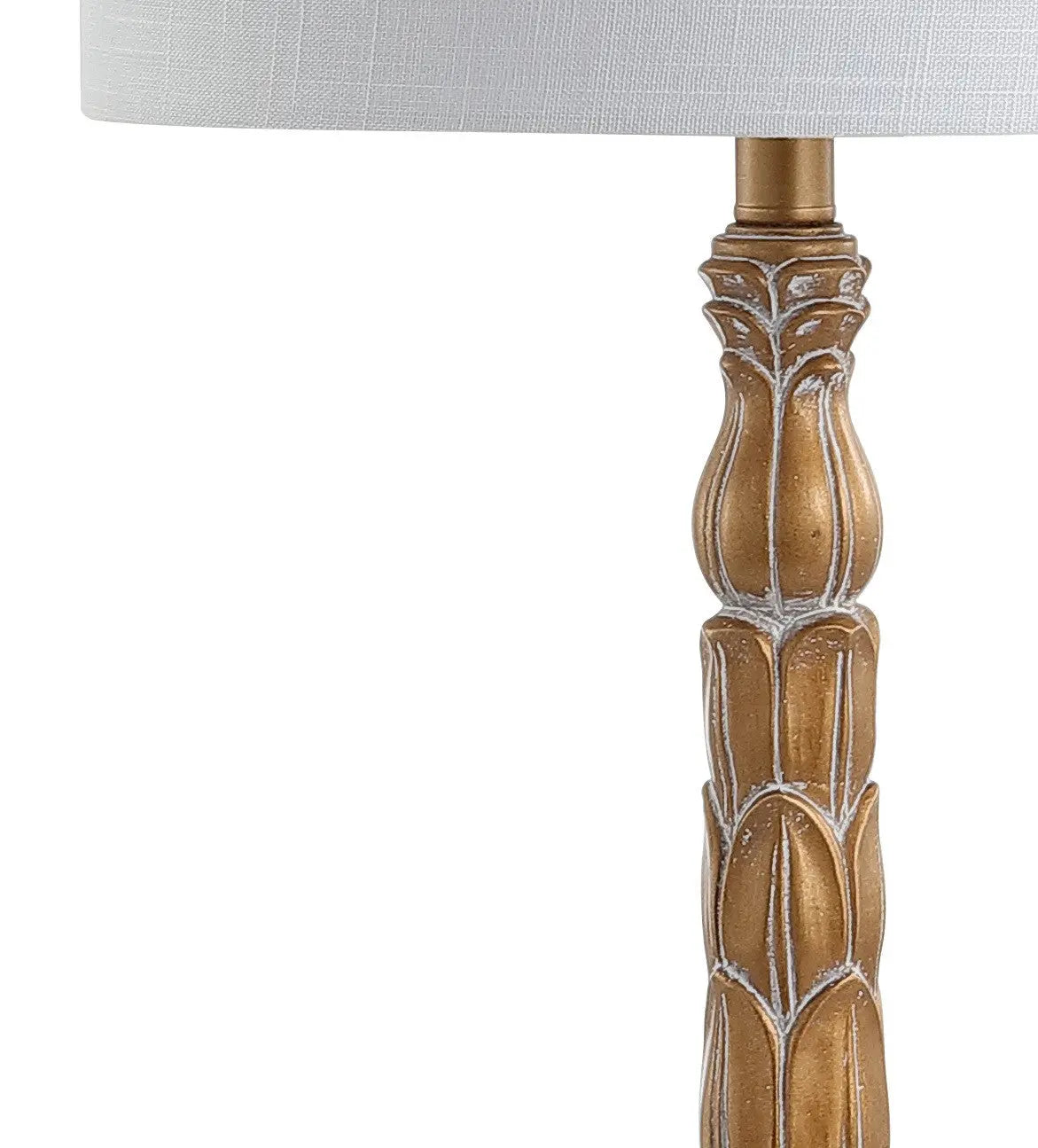 29" Antiqued Gold Table Lamp With Drum Shade Homeroots Lighting