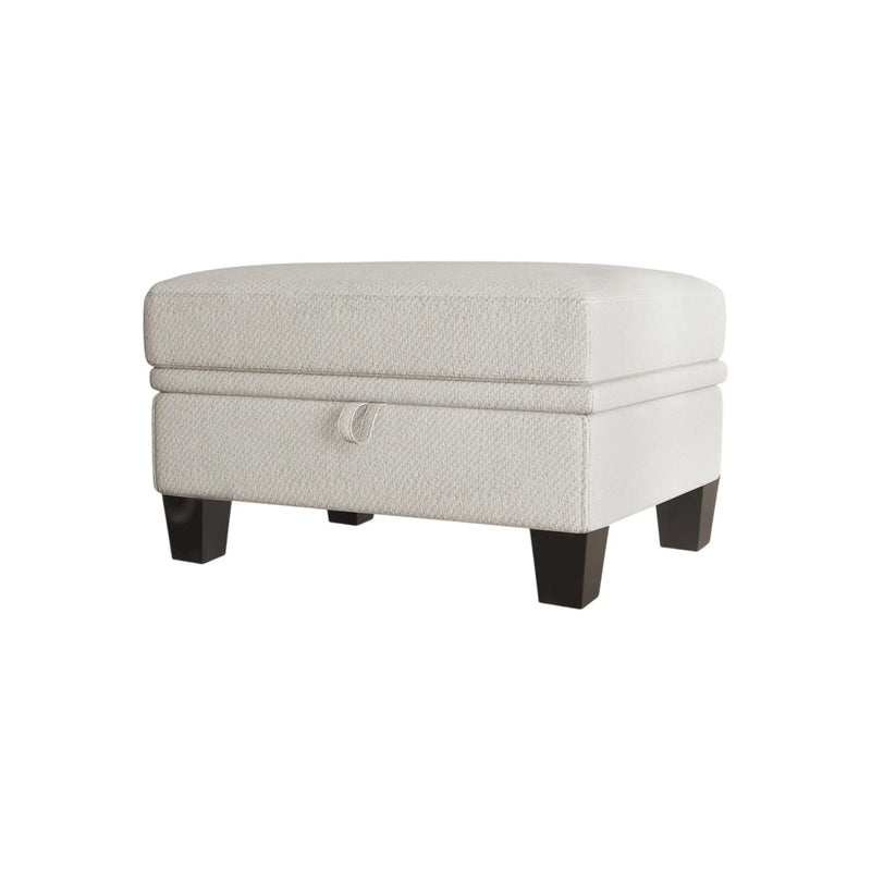 29" Beige and Black Chenille Storage Ottoman Homeroots Living Room