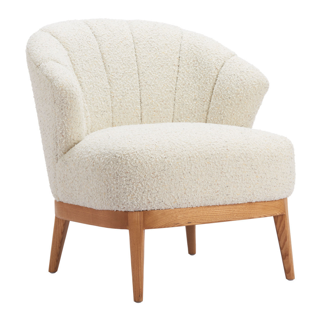 29" Beige and Brown Upholstered Arm Chair Homeroots Living Room