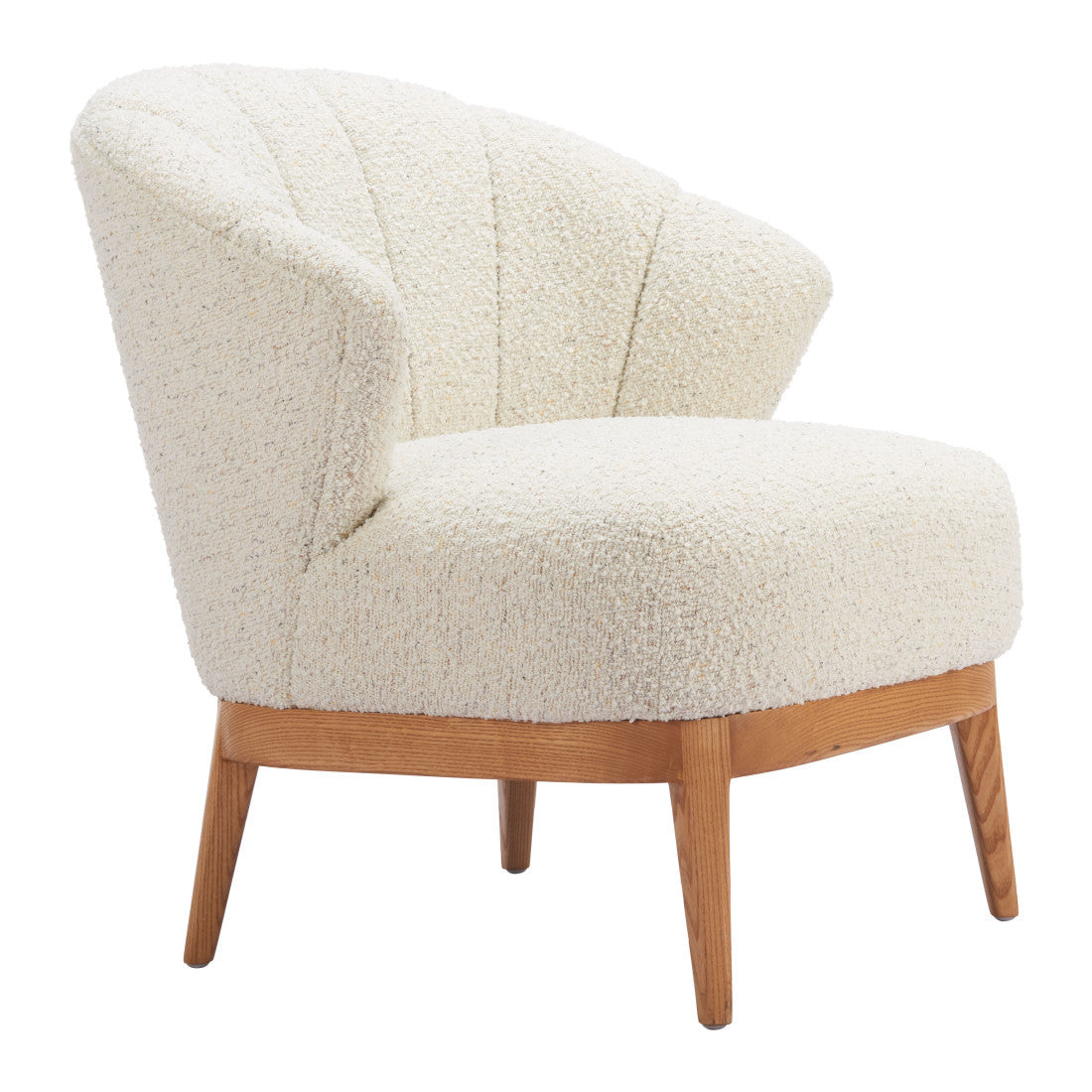 29" Beige and Brown Upholstered Arm Chair Homeroots Living Room
