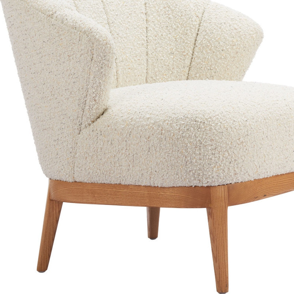 29" Beige and Brown Upholstered Arm Chair Homeroots Living Room