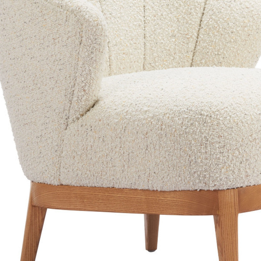 29" Beige and Brown Upholstered Arm Chair Homeroots Living Room
