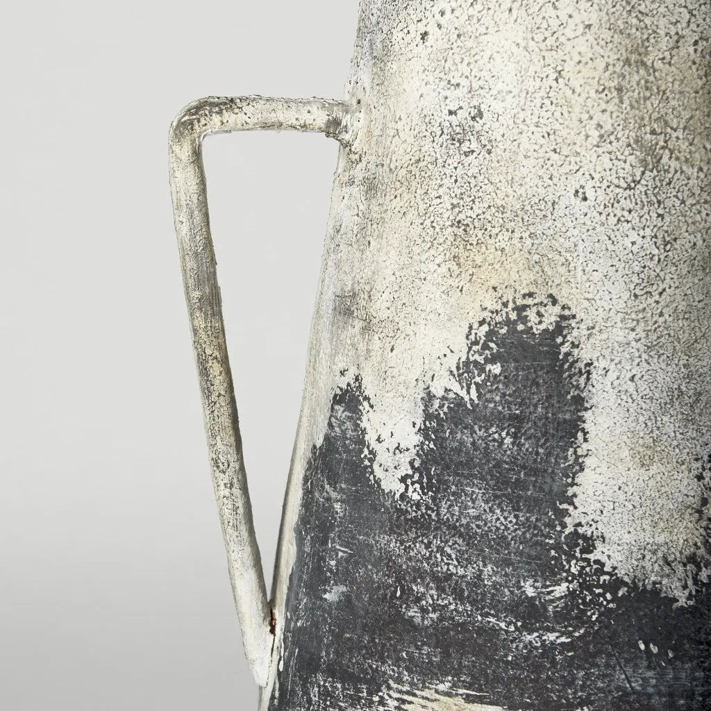 29" Black And White Ombre Ceramic Amphora Floor Vase Homeroots Home Decor