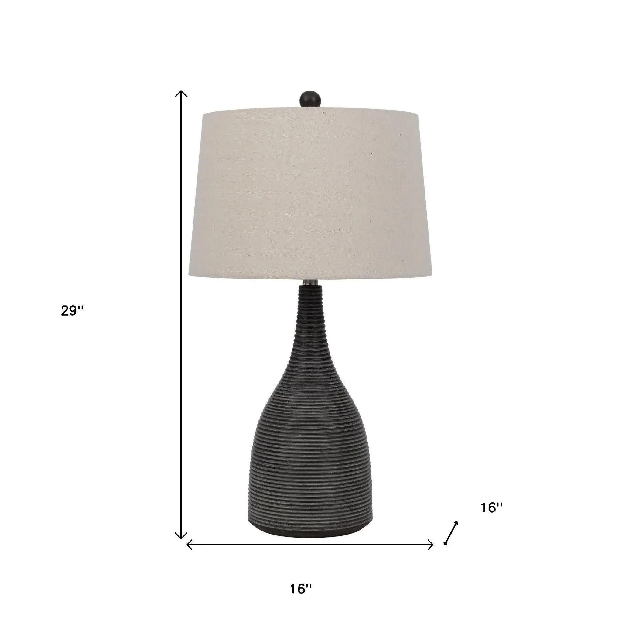 29" Black Ceramic Round Table Lamp With Beige Empire Shade Homeroots Lighting