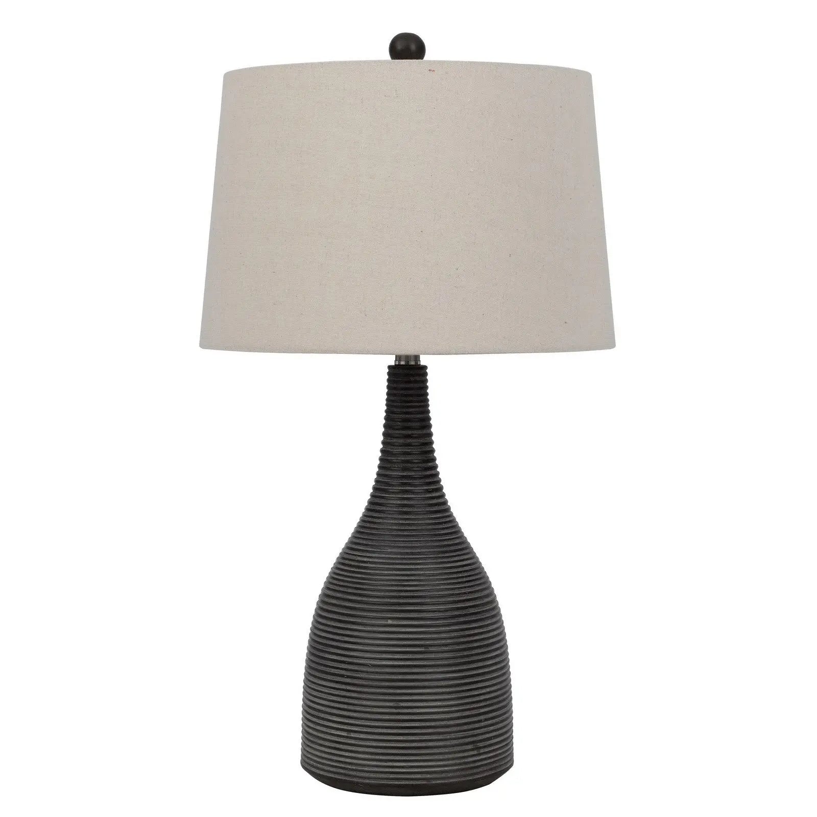 29" Black Ceramic Round Table Lamp With Beige Empire Shade Homeroots Lighting