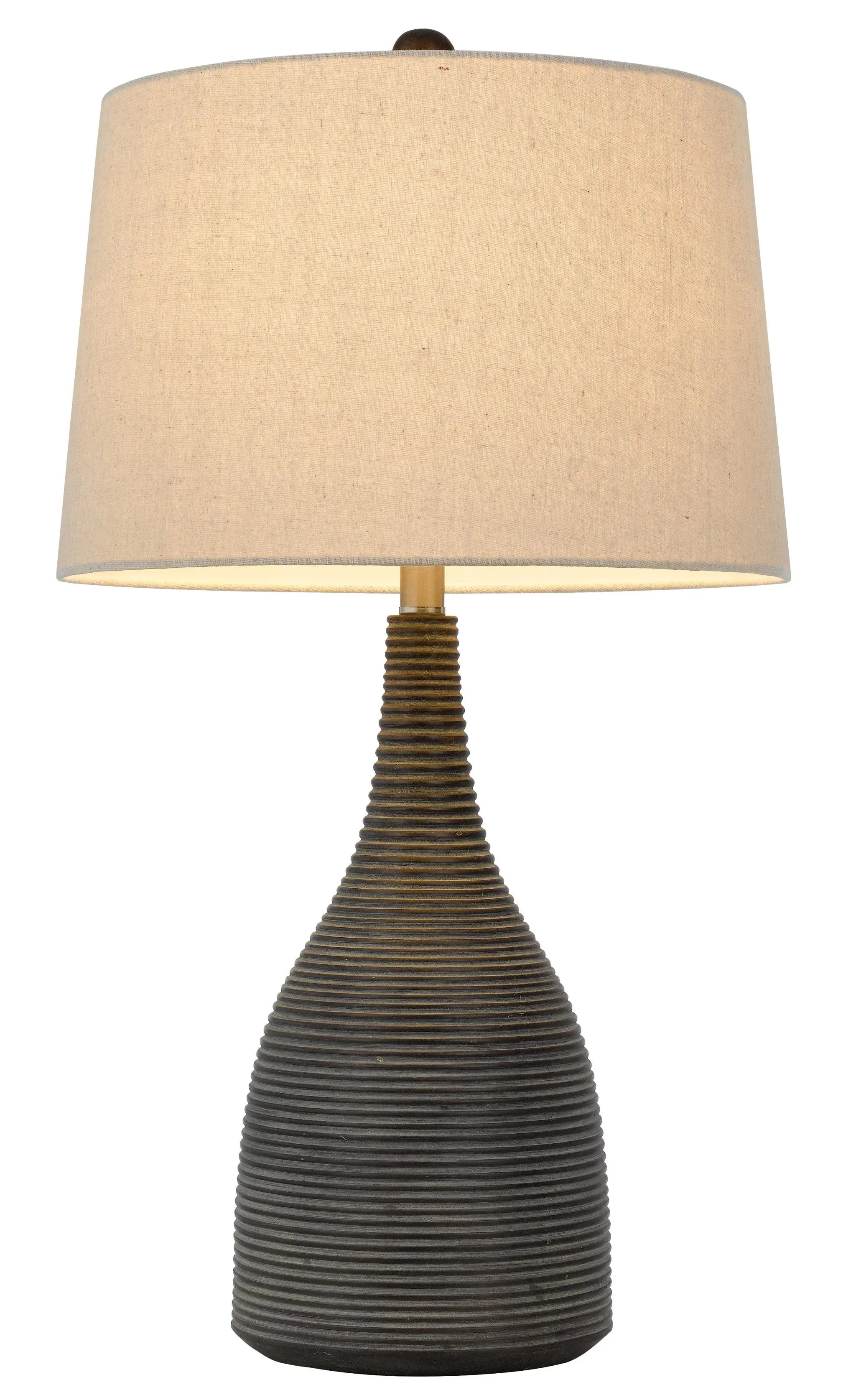 29" Black Ceramic Round Table Lamp With Beige Empire Shade Homeroots Lighting