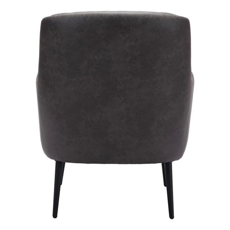 29" Black Faux Leather And Upholstered Tufted Chesterfield Chair Homeroots Living Room