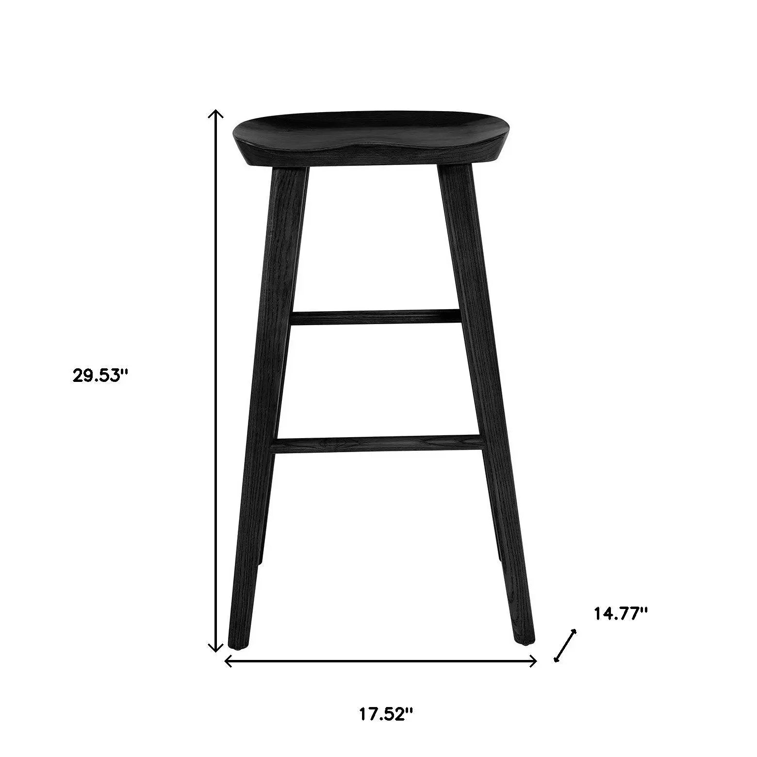 29" Black Manufactured Wood Backless Bar Height Bar Chair Homeroots Living Room