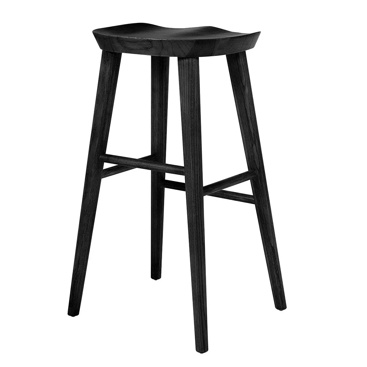 29" Black Manufactured Wood Backless Bar Height Bar Chair Homeroots Living Room