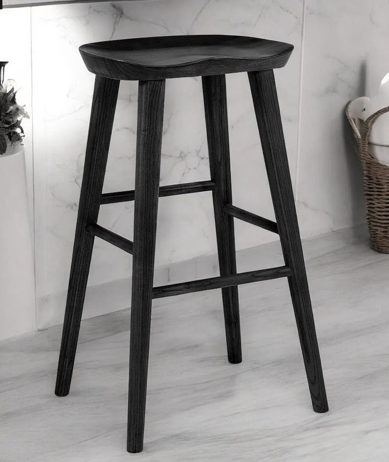 29" Black Manufactured Wood Backless Bar Height Bar Chair Homeroots Living Room