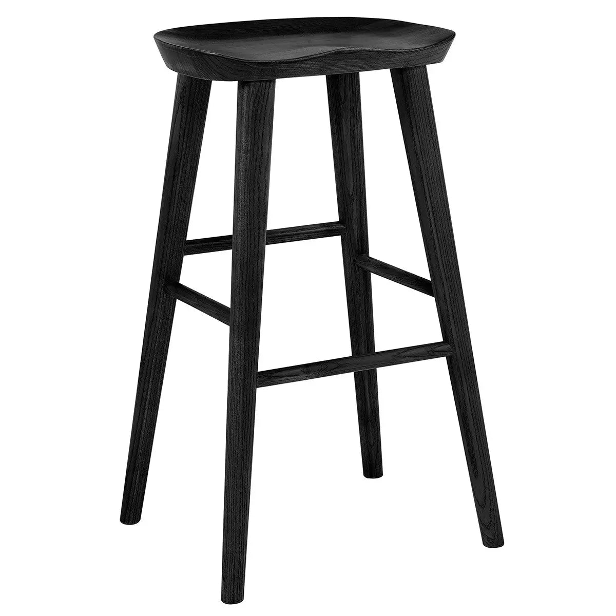 29" Black Manufactured Wood Backless Bar Height Bar Chair Homeroots Living Room