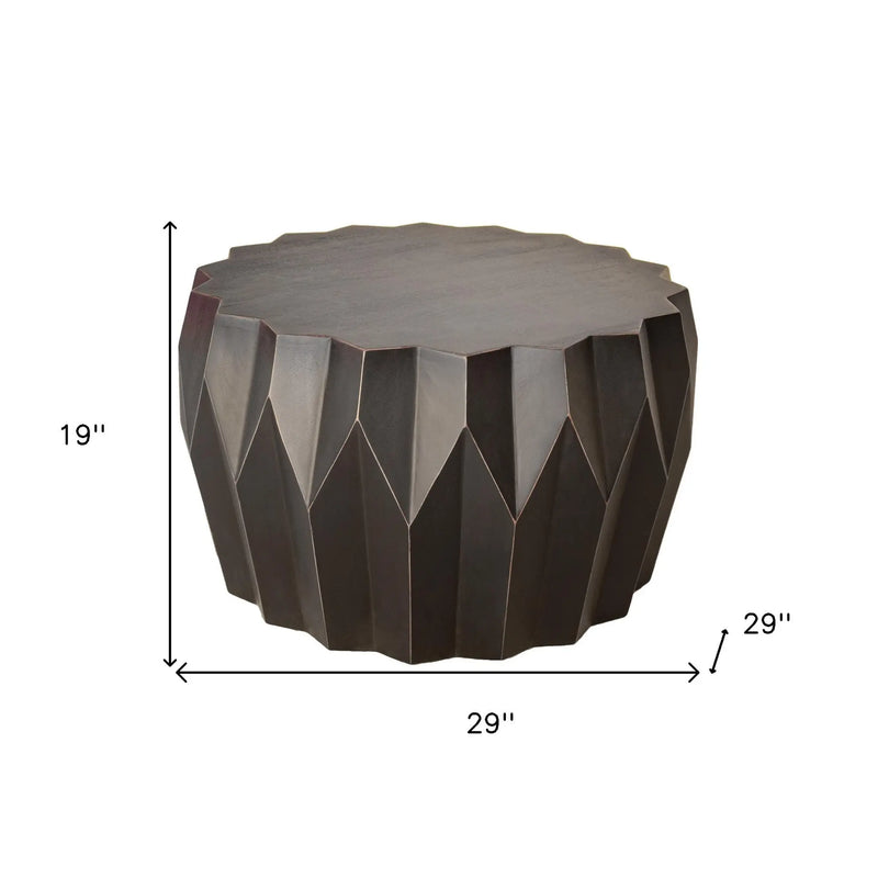 29" Black Solid Wood Round Coffee Table Homeroots Living Room