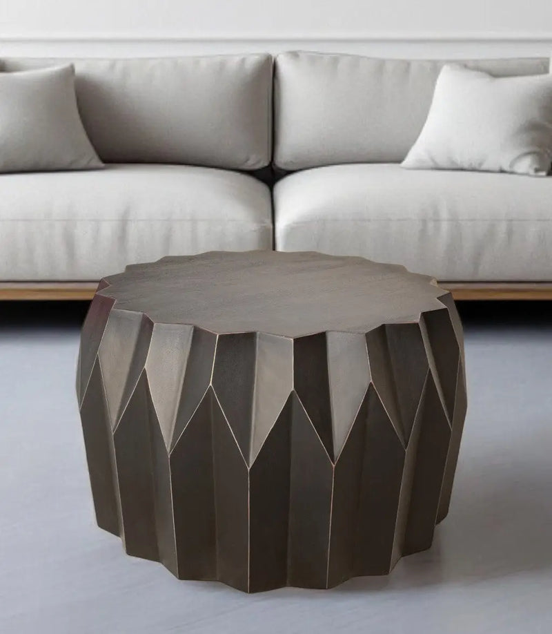 29" Black Solid Wood Round Coffee Table Homeroots Living Room