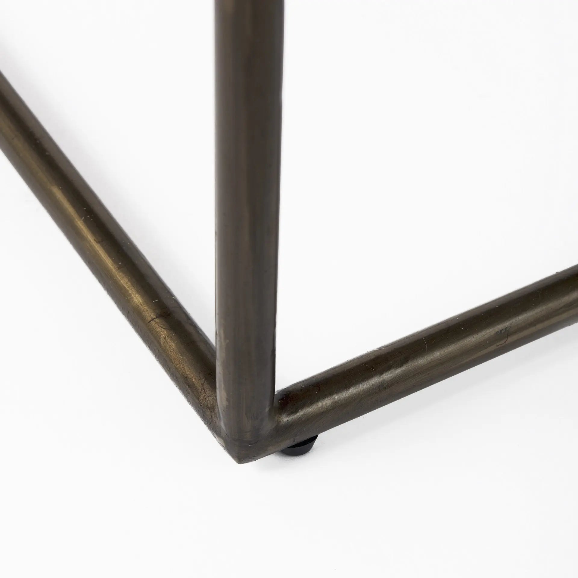 29" Bronze Leather and Metal Backless Bar Chair Homeroots Living Room