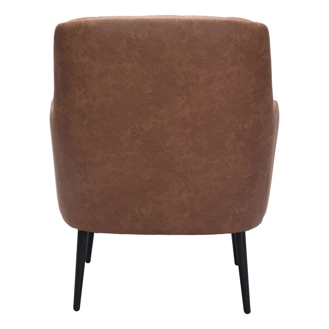 29" Brown And Black Faux Leather And Upholstered Tufted Chesterfield Chair Homeroots Living Room