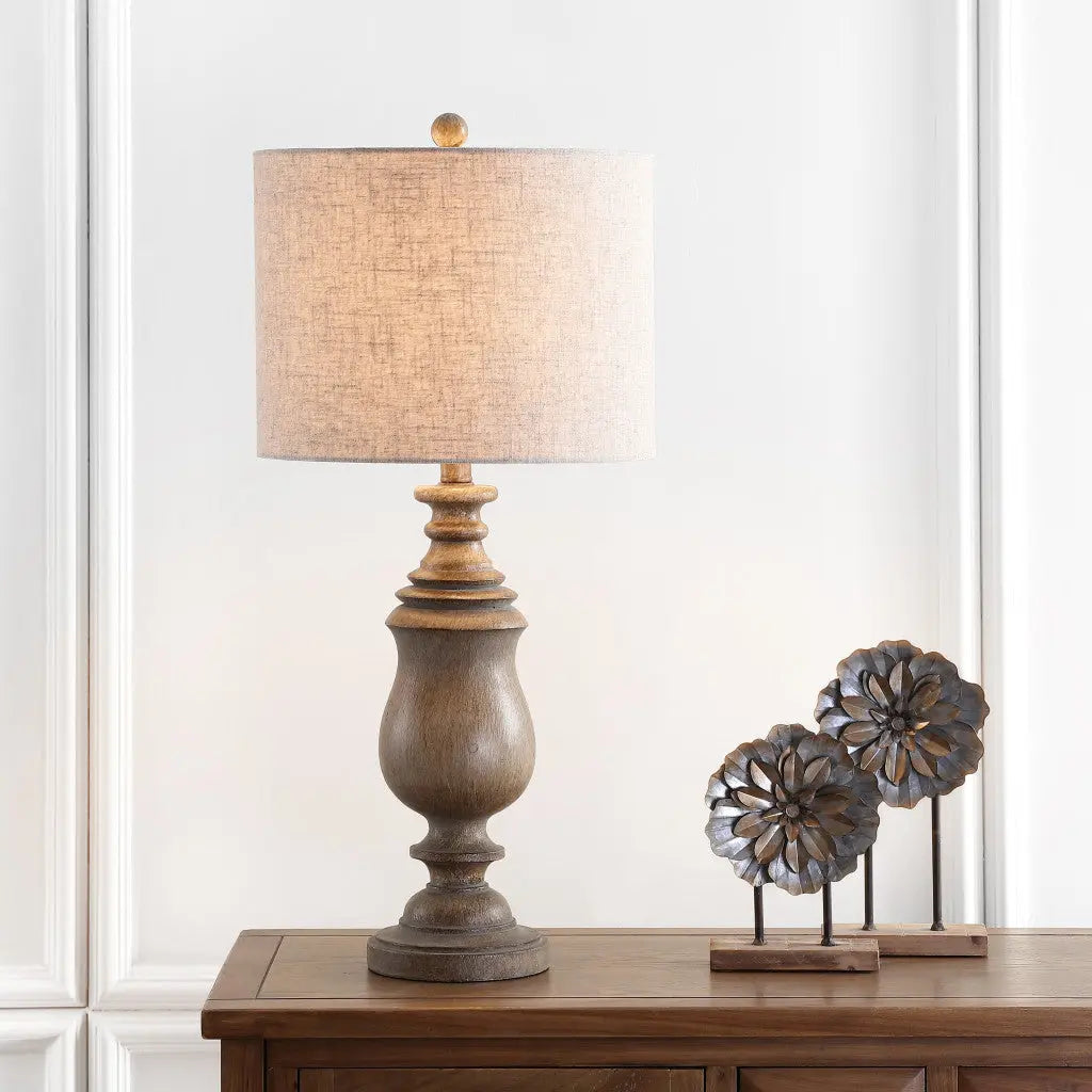 29" Brown Novelty Table Lamp With Globe Shade Homeroots Lighting